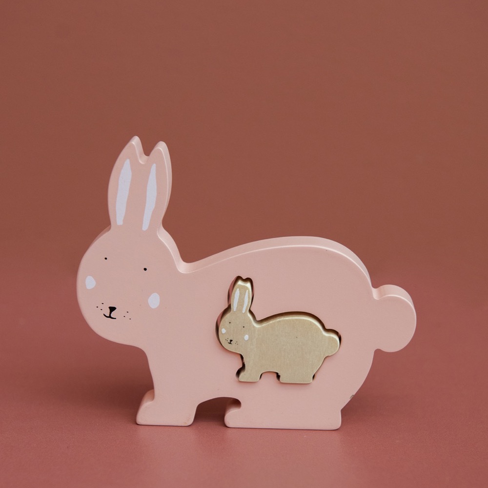 Houten babypuzzel - Mrs. Rabbit